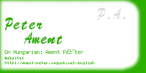 peter ament business card